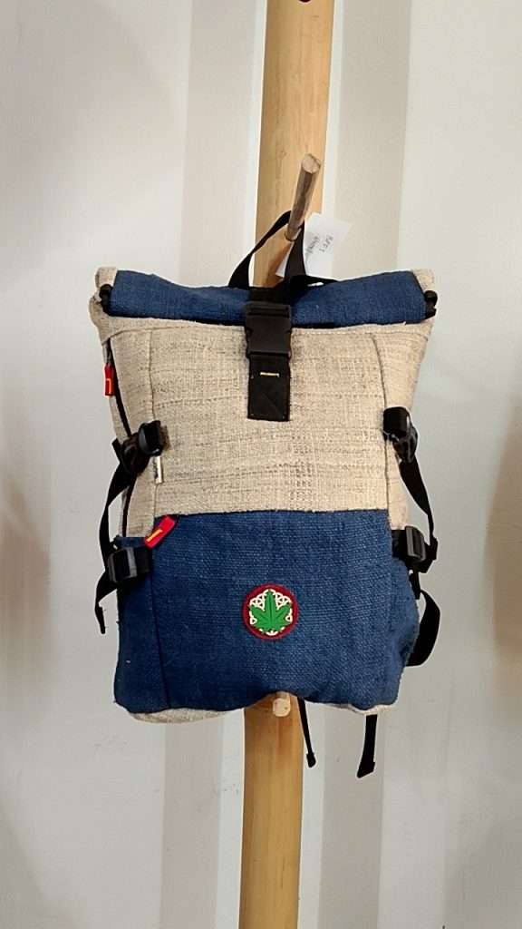 folding top hemp backpack