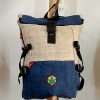 folding top hemp backpack