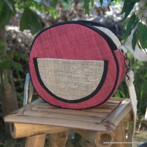 hemp round sling bag