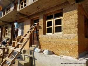 Hempcrete Casting and Lime Plaster in Progress