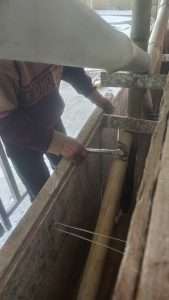Setting shuttering for hempcrete casting