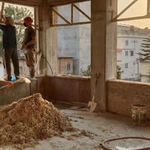 Hempcrete Casting in progress