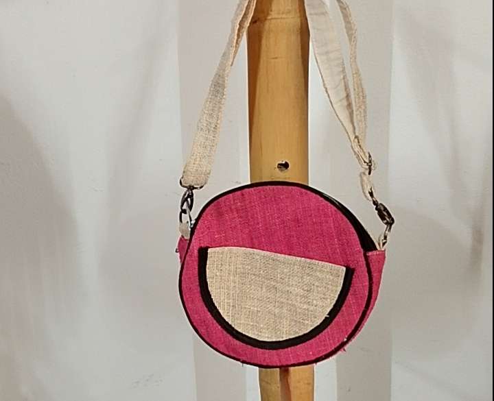 hemp round sling bag